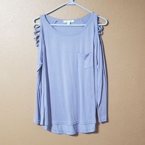 Lilac long sleeve cold shoulder